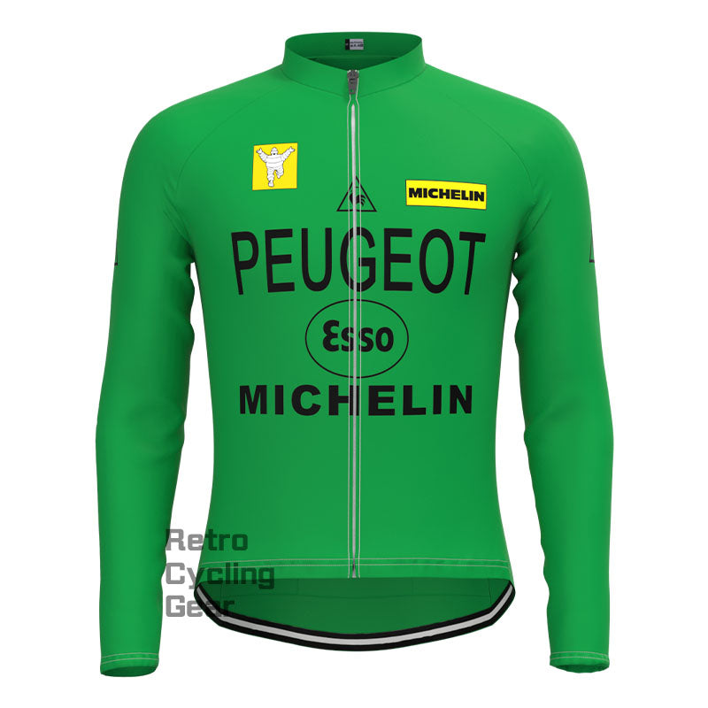 Peugeot Green Retro Long Sleeves Jersey