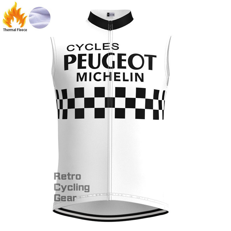 Peugeot Black-Dot Fleece Retro Cycling Vest