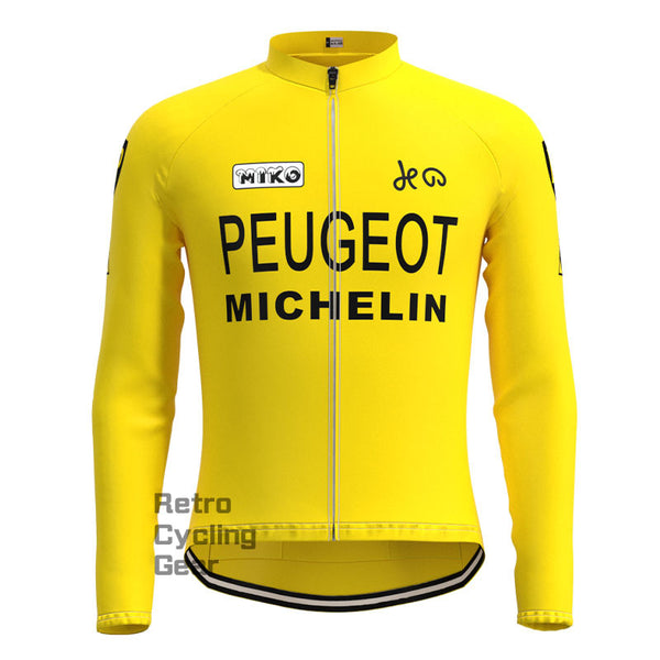 Peugeot Yellow Retro Long Sleeves Jersey