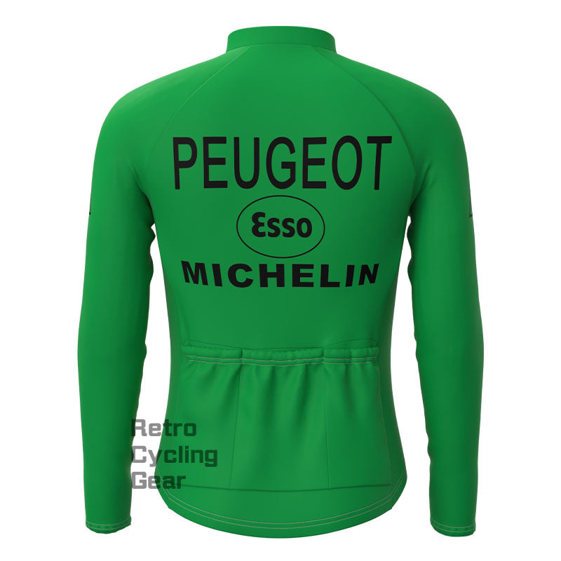 Peugeot Green Retro Long Sleeves Jersey