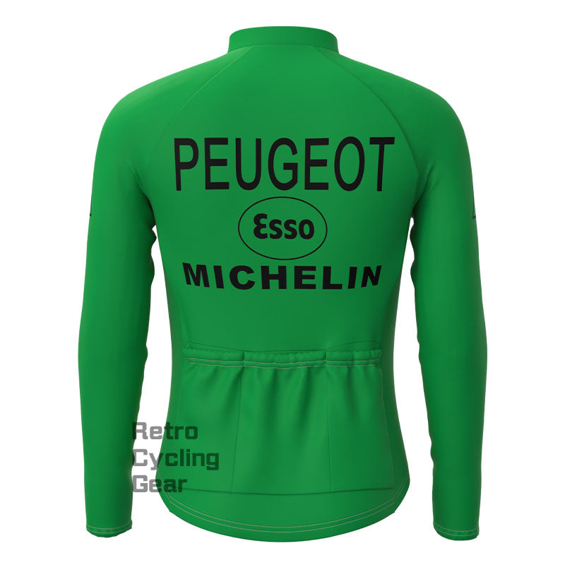 Grüne Fleece-Retro-Radsport-Sets von Peugeot