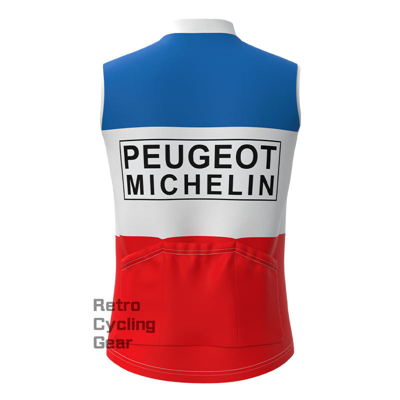 Peugeot Blau-Rote Retro-Fahrradweste