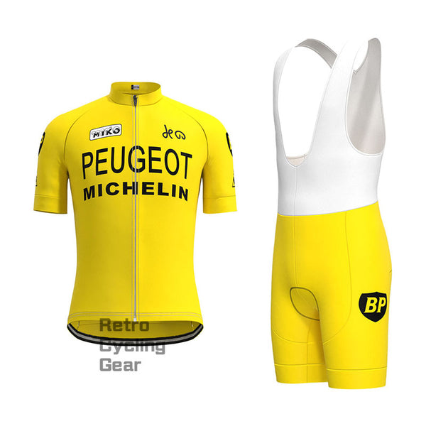 Peugeot Yellow Retro Short Sleeve Cycling Kit