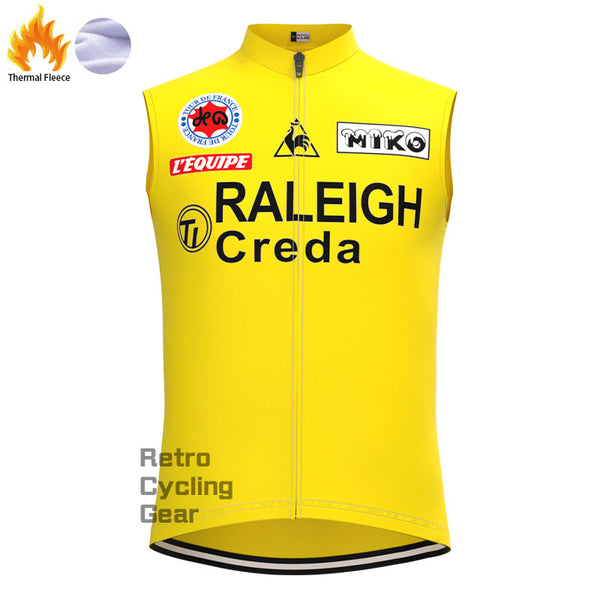 RALEIGH Yellow Fleece Retro Cycling Vest