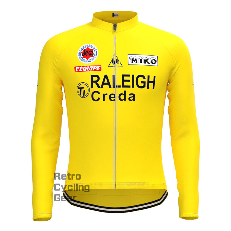 RALEIGH Yellow Retro Long Sleeve Cycling Kit