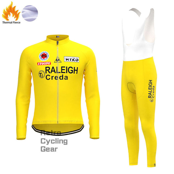 RALEIGH Yellow Fleece Retro Cycling Kits