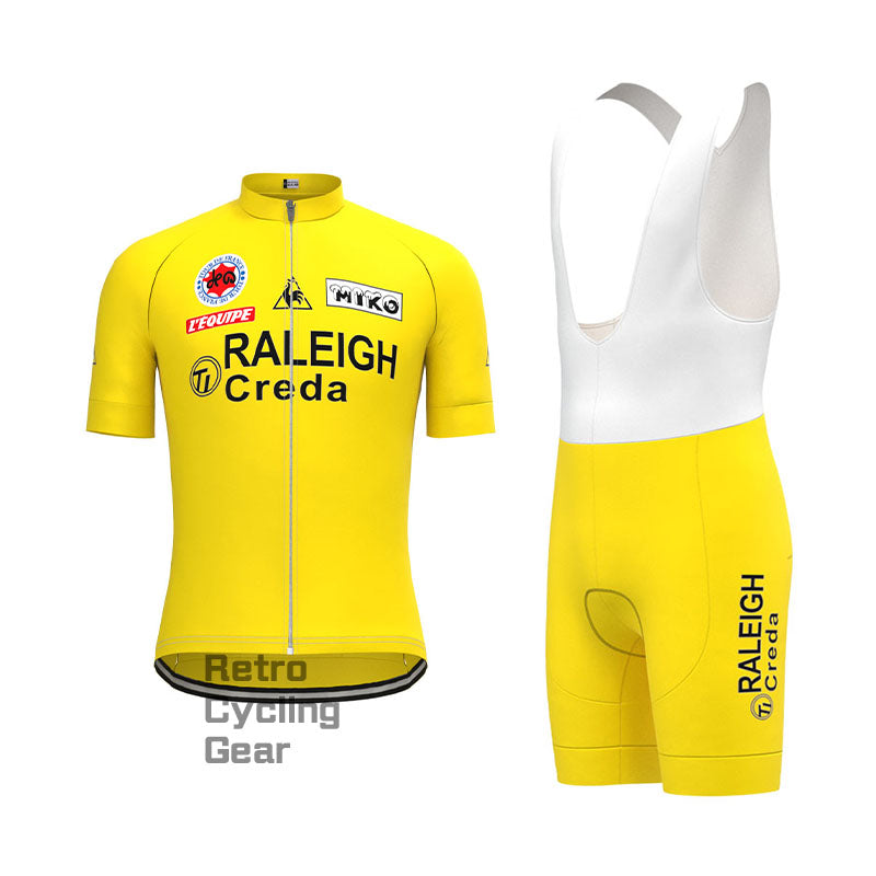 RALEIGH Yellow Retro Short Sleeve Cycling Kit