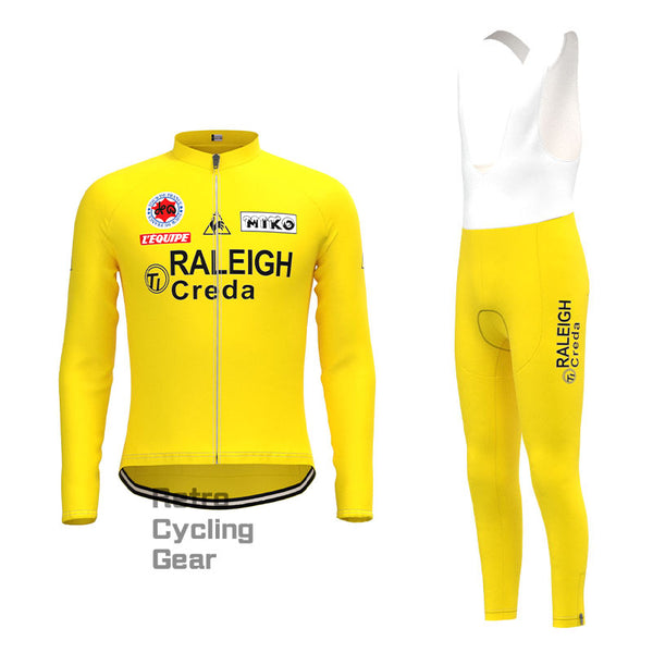 RALEIGH Yellow Retro Long Sleeve Cycling Kit