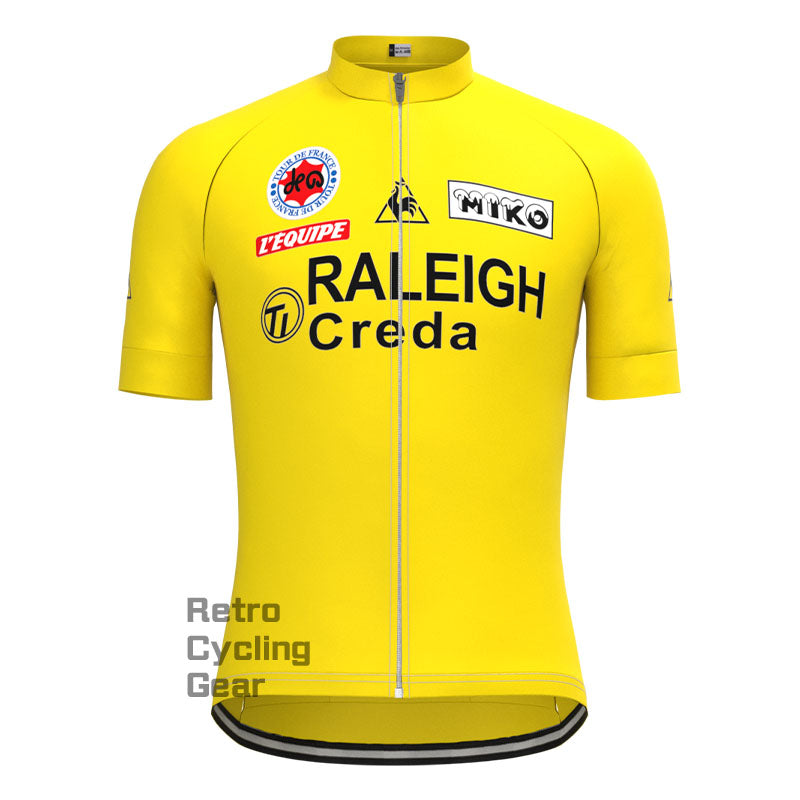 RALEIGH Gelbes Retro-Trikot mit kurzen Ärmeln