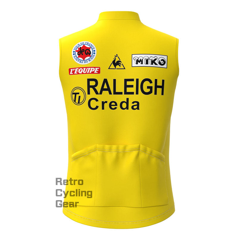 RALEIGH Yellow Fleece Retro Cycling Vest