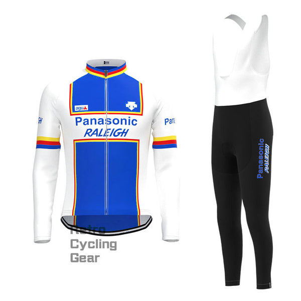Raleigh Blue-Black Retro Long Sleeve Cycling Kit