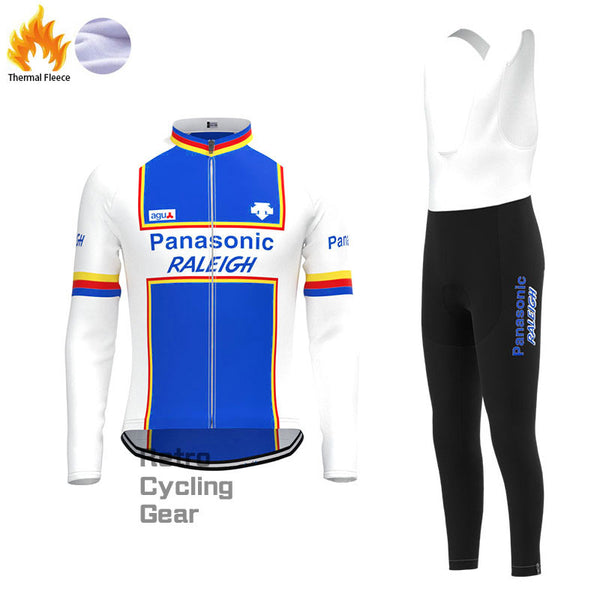 Raleigh Blue-Black Fleece Retro Cycling Kits