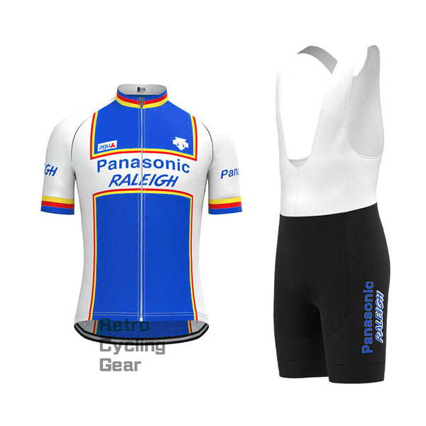 Raleigh Blue-Black Retro Short Sleeve Cycling Kit