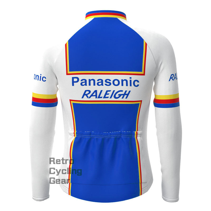 Raleigh blau-schwarze Fleece-Retro-Radtrikots