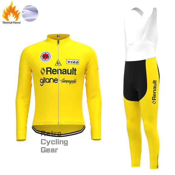 Renault Yellow Fleece Retro Cycling Kits