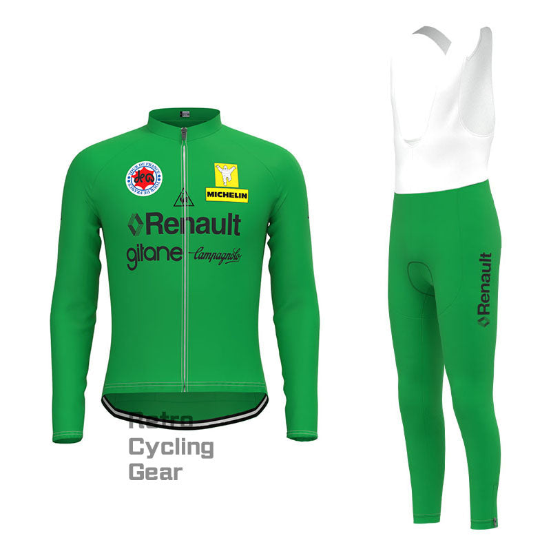 Renault Green Retro Long Sleeve Cycling Kit