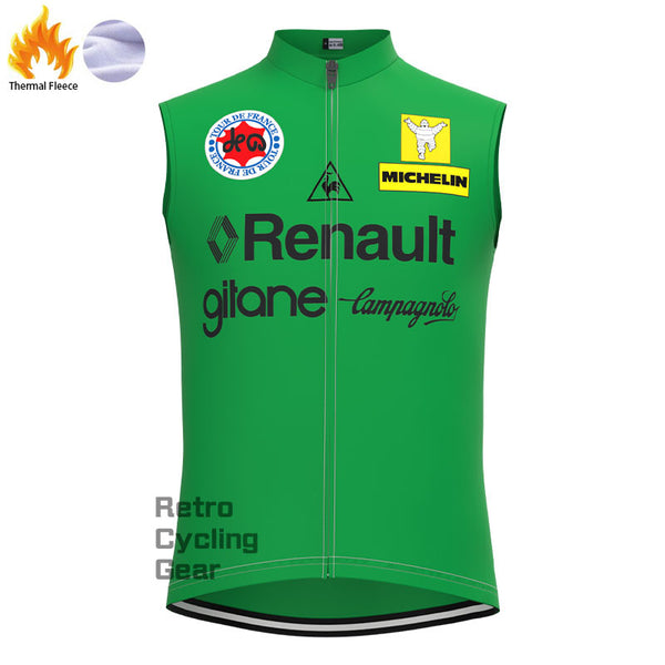 Renault Green Fleece Retro Cycling Vest