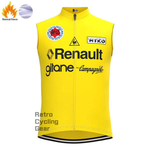 Renault Yellow Fleece Retro Cycling Vest