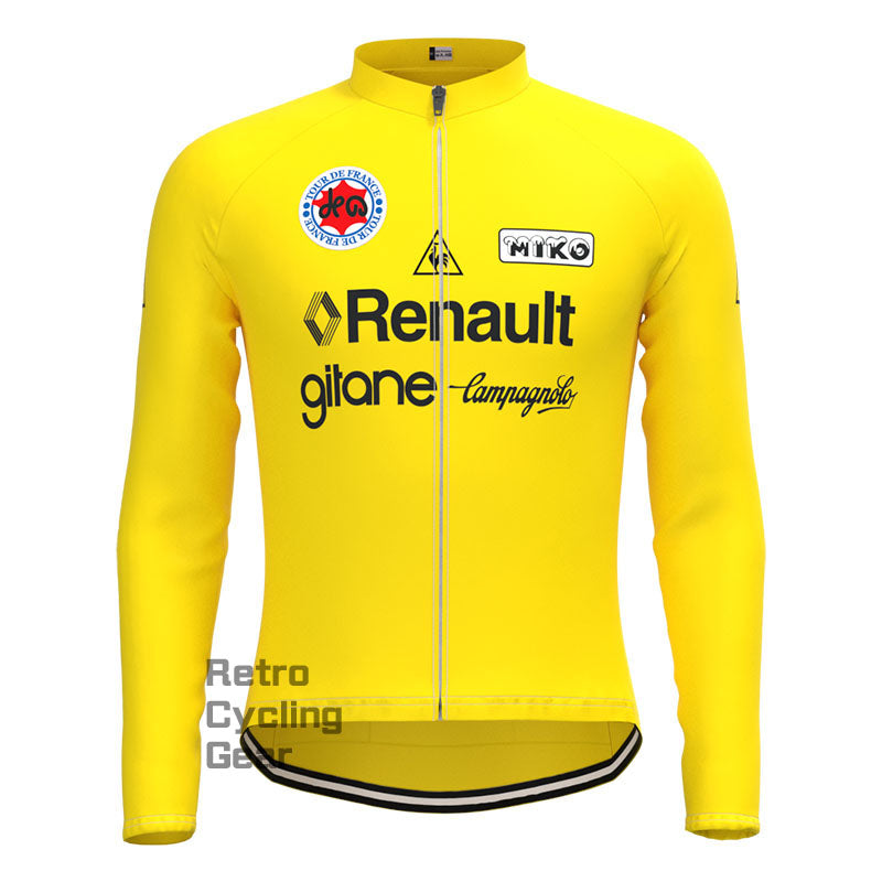 Gelbes Retro-Langarmtrikot von Renault