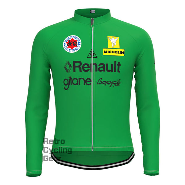 Renault Green Retro Long Sleeves Jersey