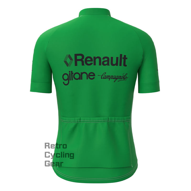 Renault Grünes Retro-Trikot mit kurzen Ärmeln