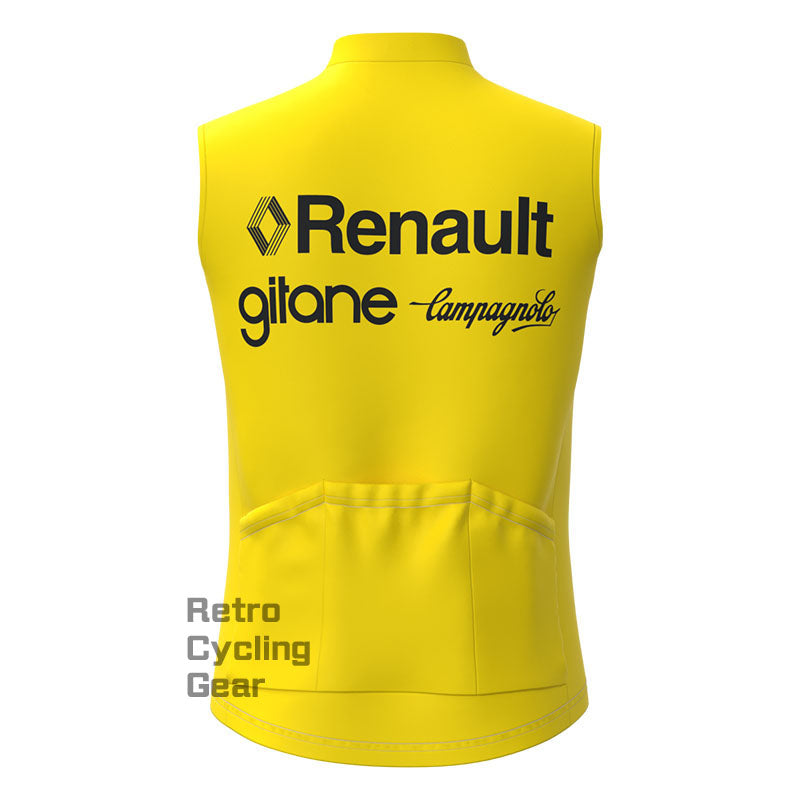 Renault Yellow Fleece Retro Cycling Vest