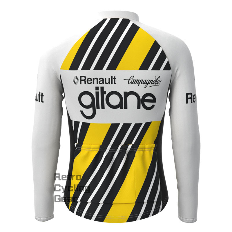 Langärmliges Renault Stripe Retro-Trikot