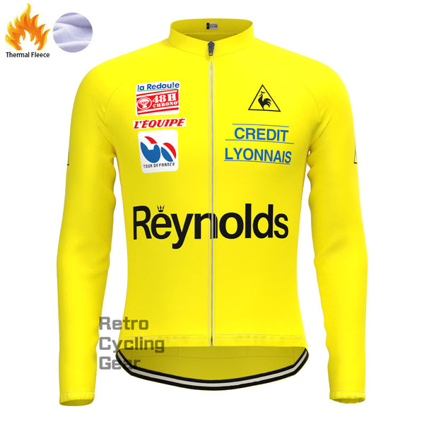 Reynolds Yellow Fleece Retro Long Sleeves Jerseys