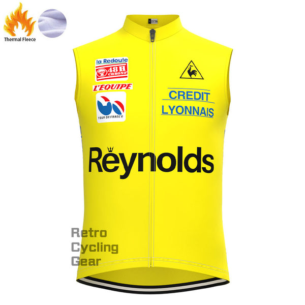 Reynolds Yellow Fleece Retro Cycling Vest