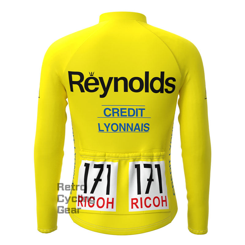 Reynolds Yellow Fleece Retro Long Sleeves Jerseys