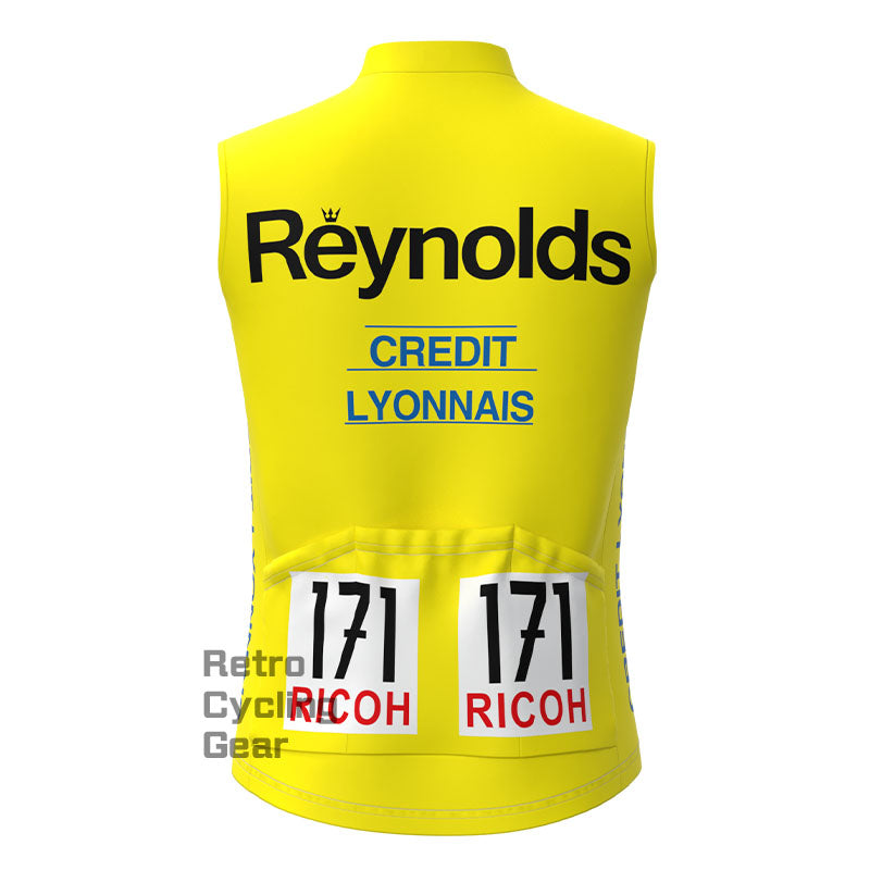 Reynolds Yellow Fleece Retro Cycling Vest