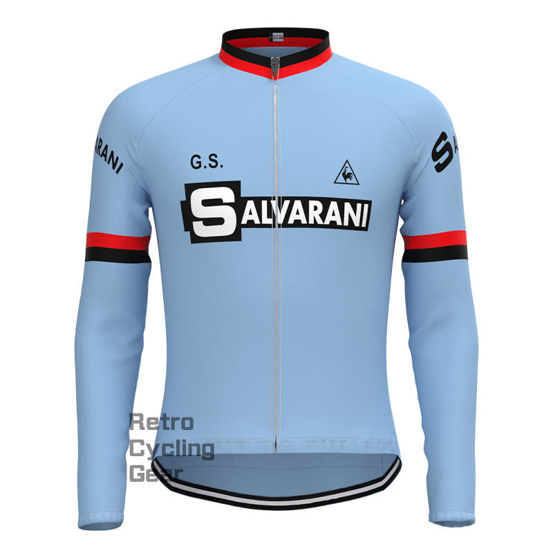 SALVARANI Blaues Retro-Langarm-Radsport-Set