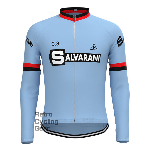 SALVARANI Blue Retro Long Sleeves Jersey
