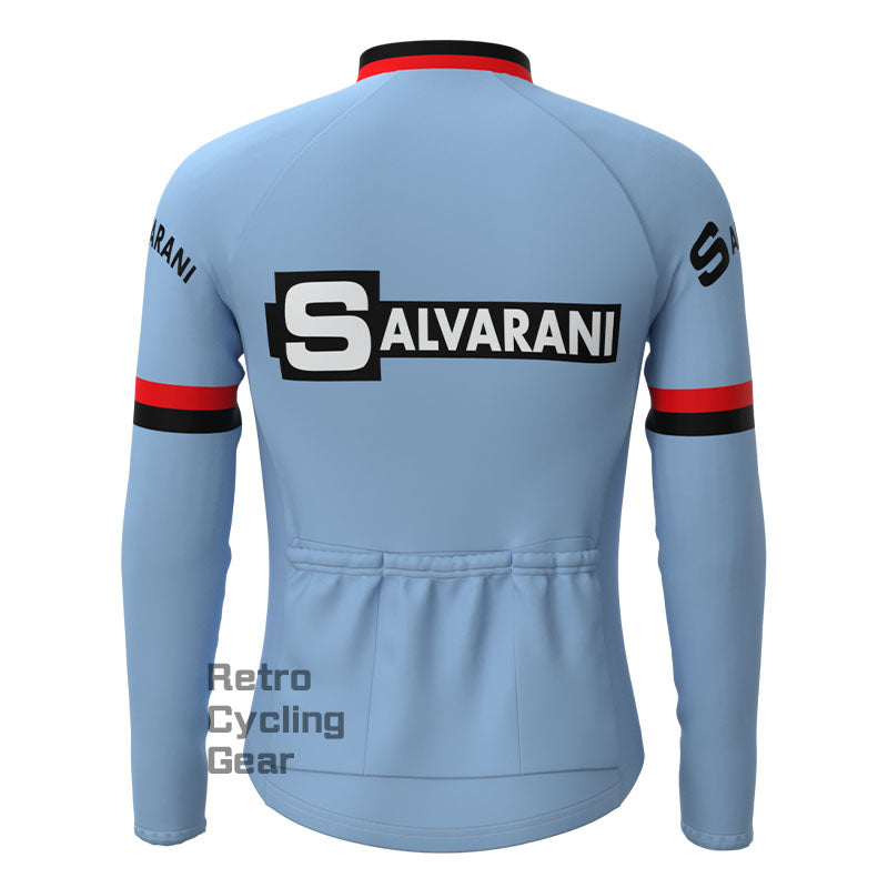 SALVARANI Blaue Fleece-Retro-Radsport-Sets