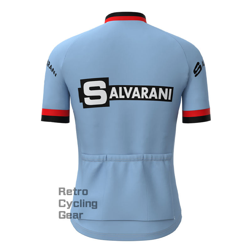 SALVARANI Blaues Retro-Kurzarm-Radsport-Set