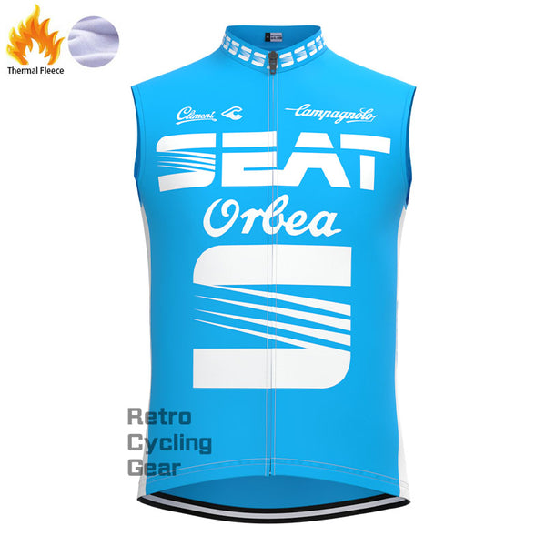 SEAT Blue Fleece Retro Cycling Vest