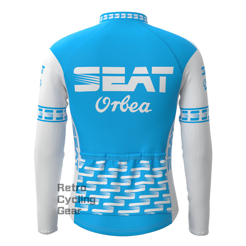 SEAT Blue Retro Long Sleeve Cycling Kit