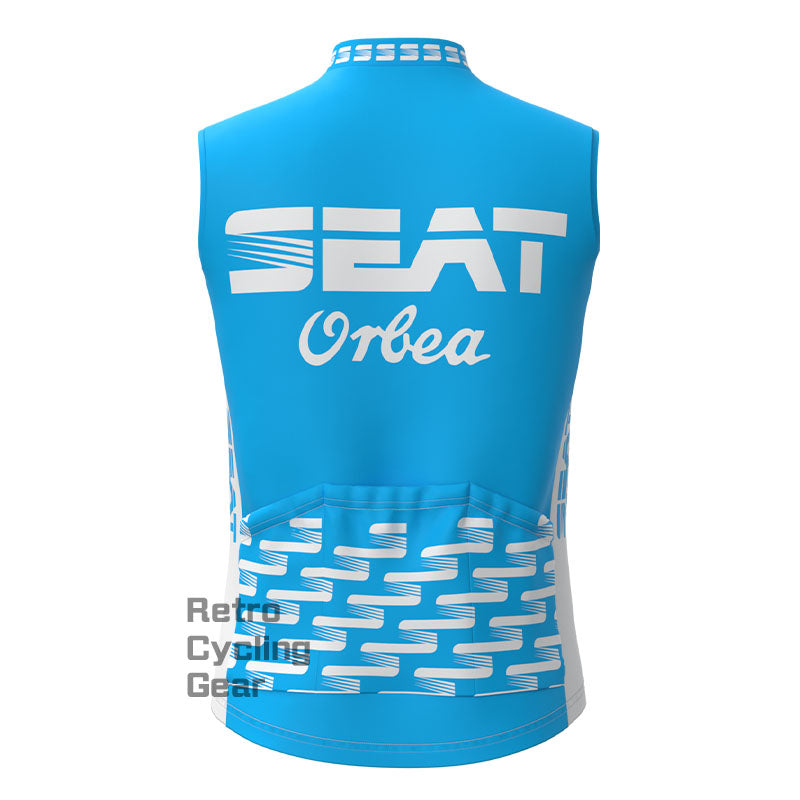 SEAT Blue Fleece Retro Cycling Vest