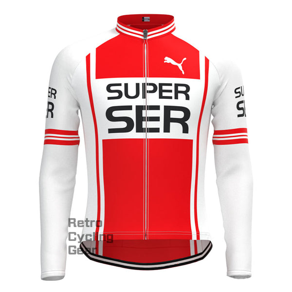 SER White-Red Retro Long Sleeves Jersey