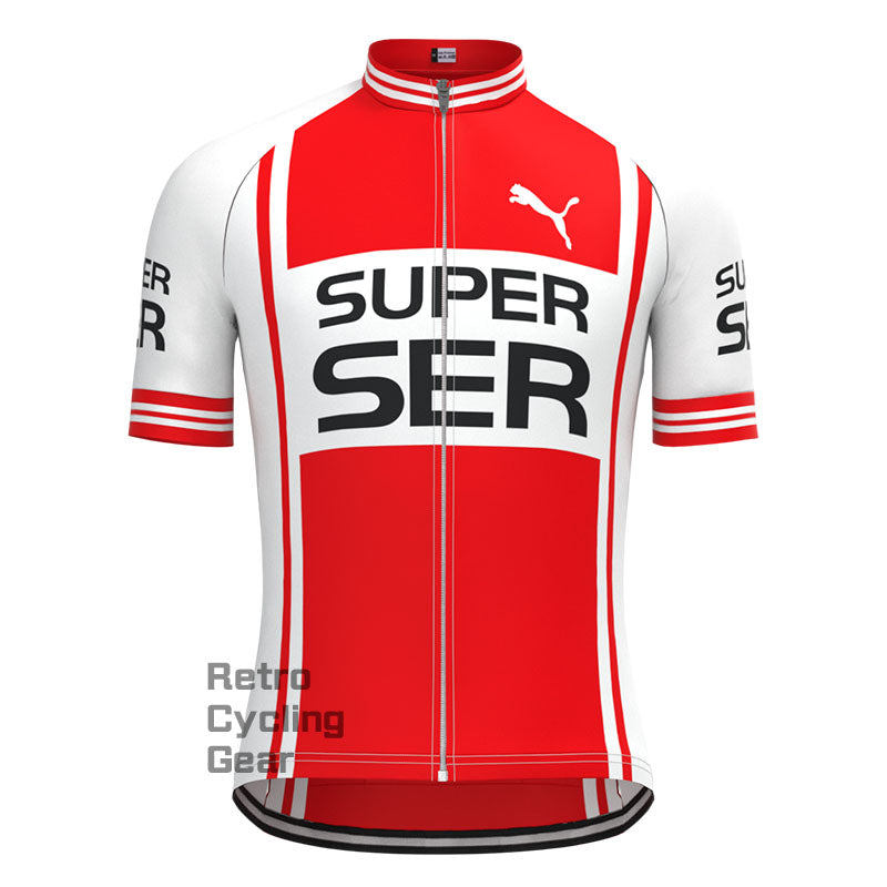 SER White-Red Retro Short Sleeve Cycling Kit