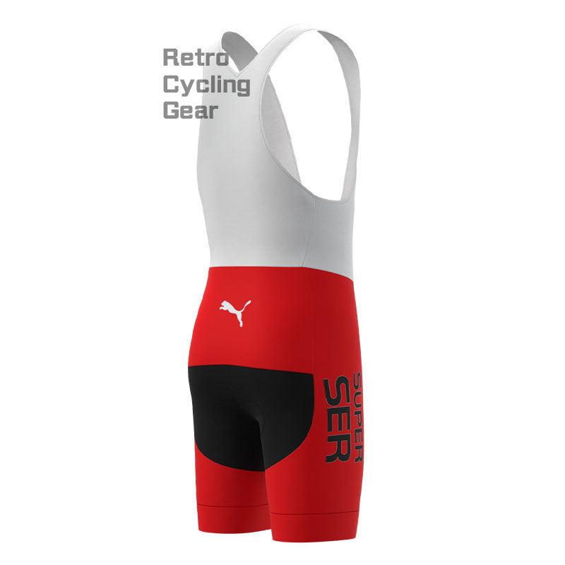 SER White-Red Retro Cycling Shorts