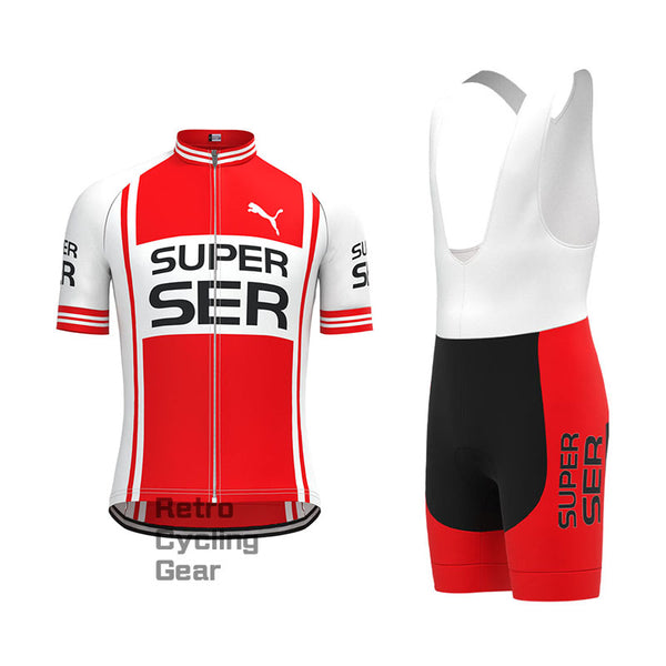 SER White-Red Retro Short Sleeve Cycling Kit