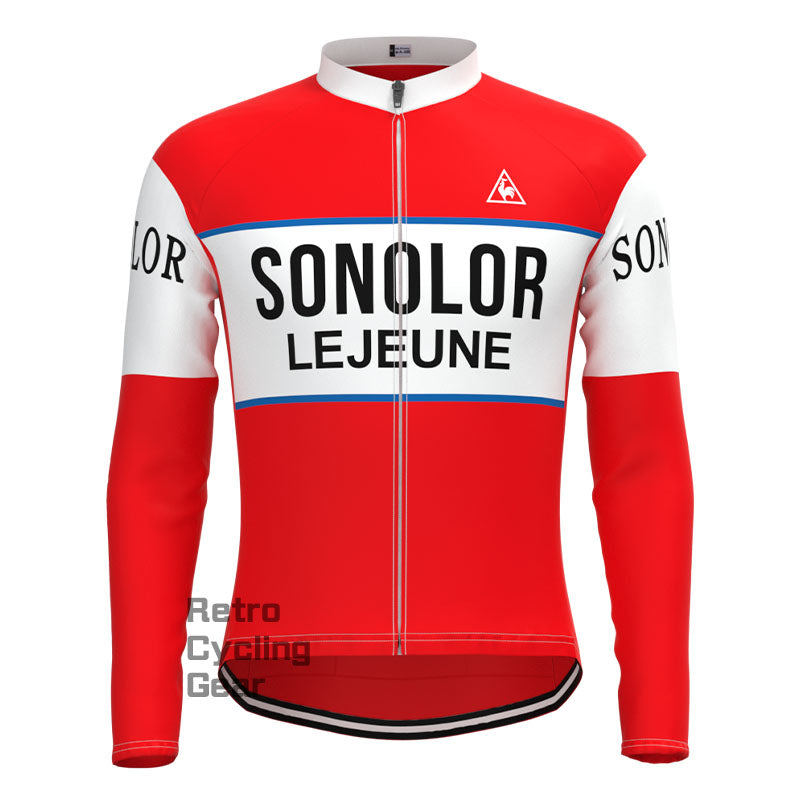 SONOLOR Red-White Retro Long Sleeve Cycling Kit