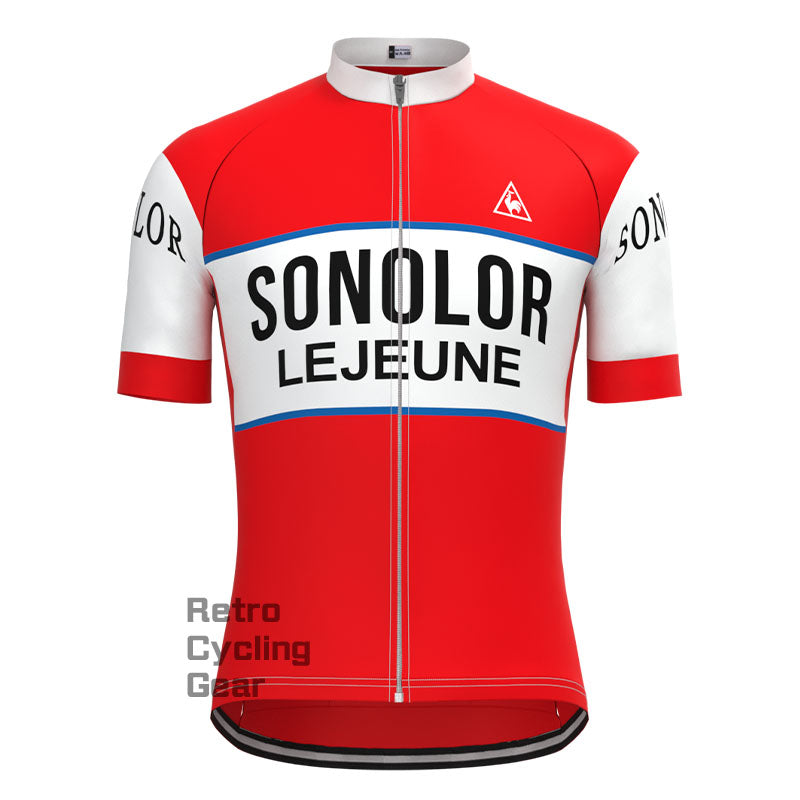 SONOLOR Red-White Retro Short Sleeve Cycling Kit