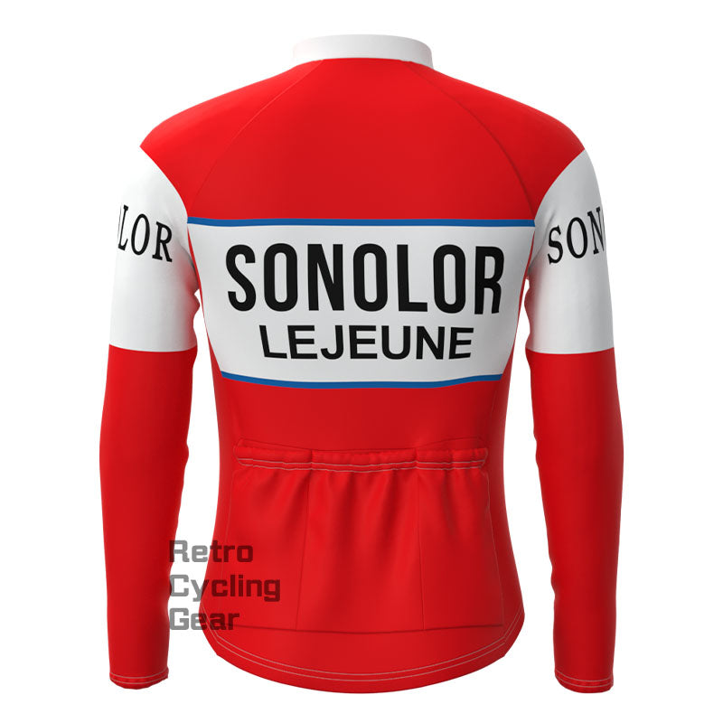 SONOLOR Red-White Fleece Retro Cycling Kits