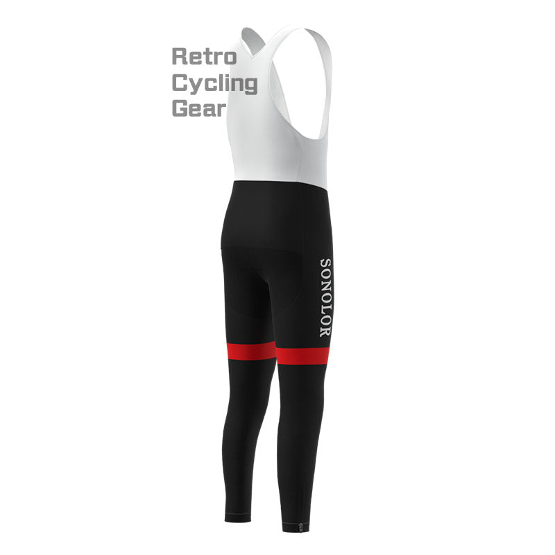 SONOLOR Red-White Fleece Retro Cycling Pants