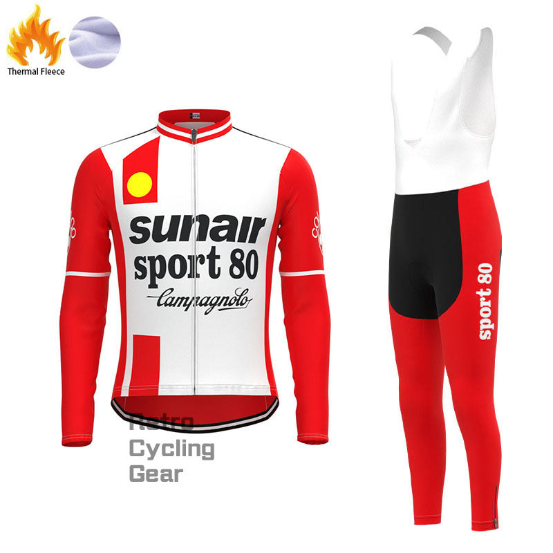 SUNAIR Retro-Radsport-Sets aus rotem Fleece