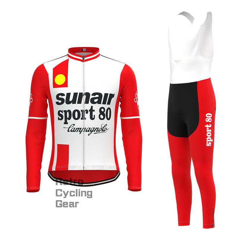 SUNAIR Rotes Retro-Langarm-Fahrradset