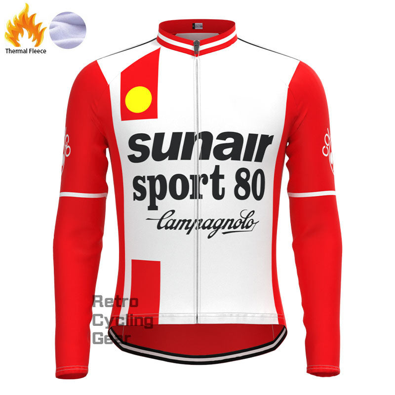 SUNAIR Retro-Radsport-Sets aus rotem Fleece