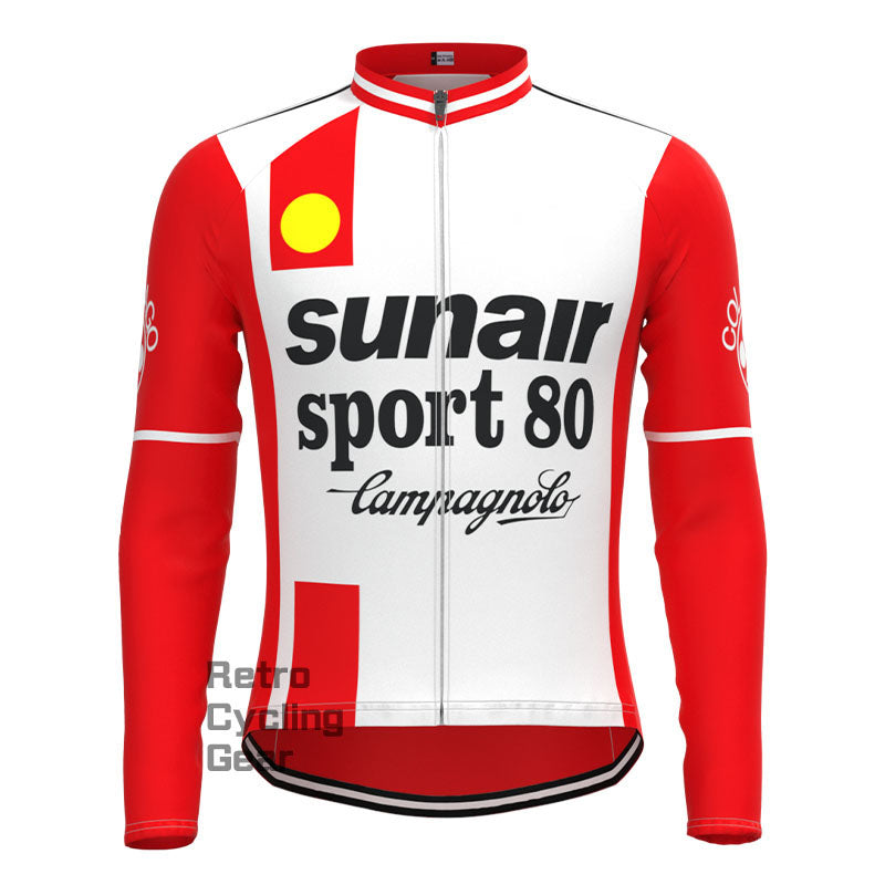 SUNAIR Rotes Retro-Langarm-Fahrradset